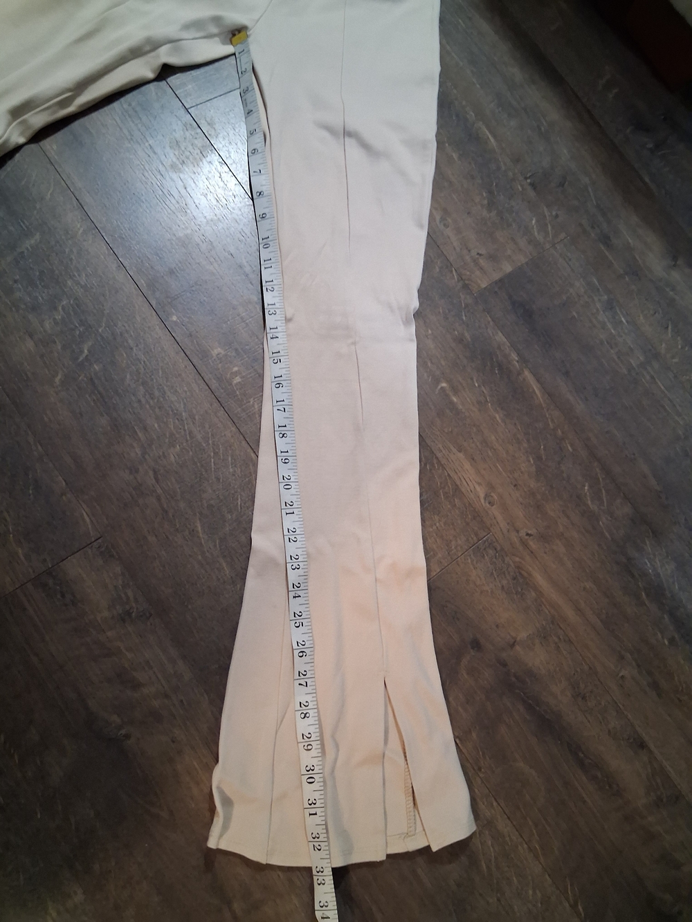 Fashion Nova Beige High-Waist Flare Pants Juniors Casual Bottoms - Picture 6 of 6
